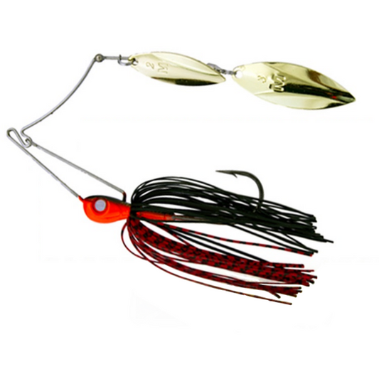 Spinnerbait Arm Lock Mustad - Black Orange, Anti-Agarțare Robust