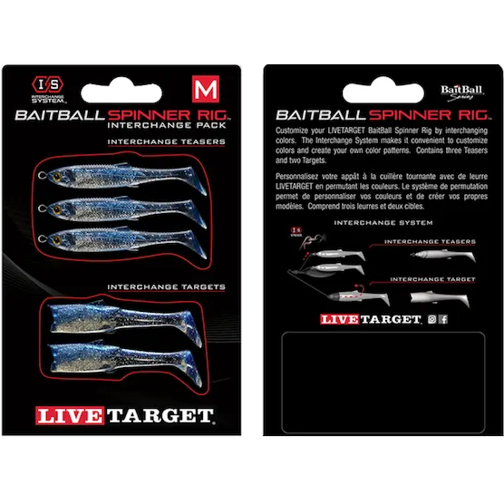 Spinnerbait Live Target Minnow Rig - Rezervă, Blue/Silver, Small