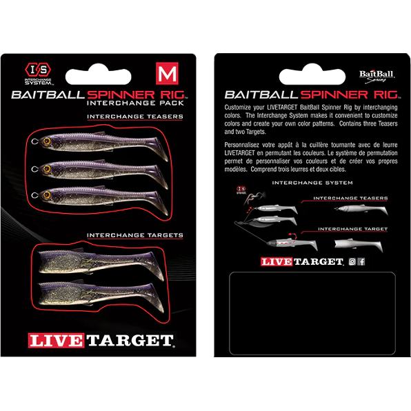 Spinnerbait Live Target Minnow Rig - Rezervă, Purple Pearl/Silver