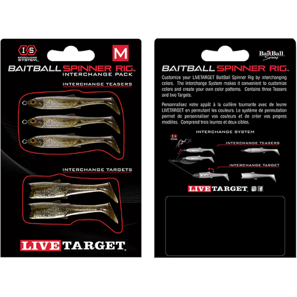 Spinnerbait Minnow Rig Live Target - Rezeva, Green Pumpkin/Silver