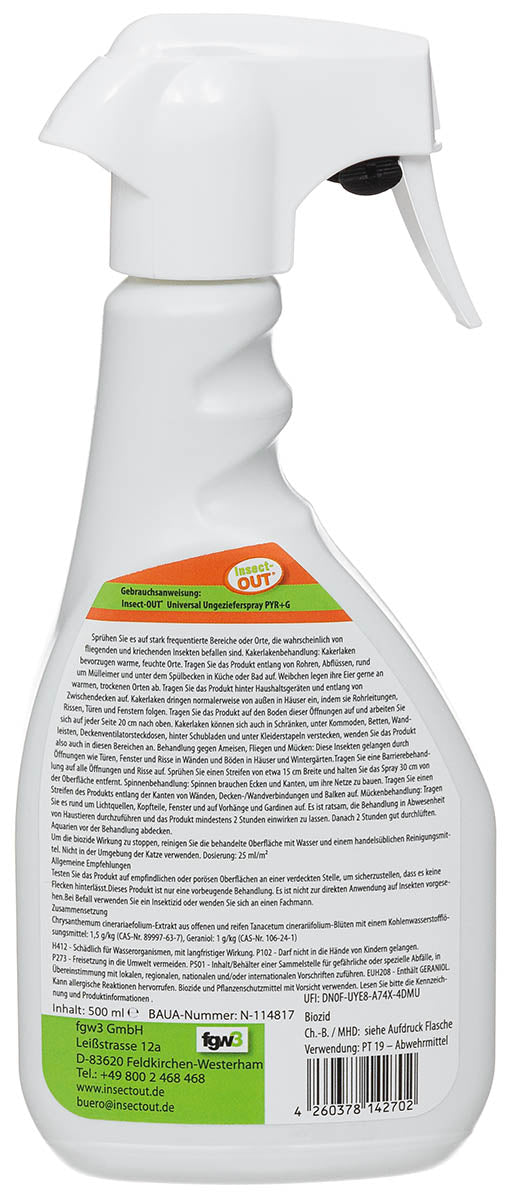 Spray Anti-insecte Insect-OUT 500ml - Gata de utilizare, Interior/Exterior