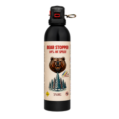 Spray anti-urs cu piper 400 ml Bear Stopper, 10% OC, 8m, pentru aparare impotriva ursilor, cainilor si a altor animale, pulverizare dispersie