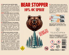 Spray anti-urs cu piper 750 ml Bear Stopper, 10% OC, 8m, pentru aparare impotriva ursilor, cainilor si a altor animale, pulverizare dispersie