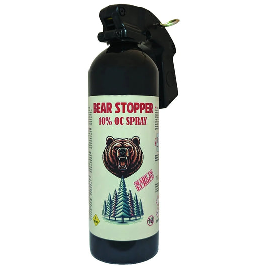 Spray anti-urs cu piper 750 ml Bear Stopper, 10% OC, 8m, pentru aparare impotriva ursilor, cainilor si a altor animale, pulverizare dispersie