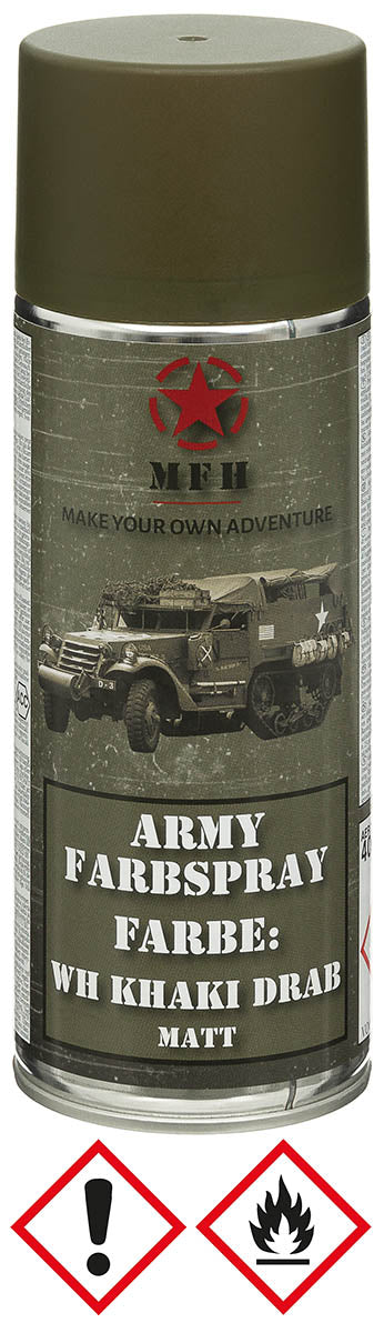 Spray Vopsea Army Farbspray Gri MFH - Uscat în 20 min, Rezistent la 80°C