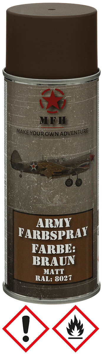 Spray Vopsea Army Maro Mat MFH - RAL8027, Rezistent 80°C