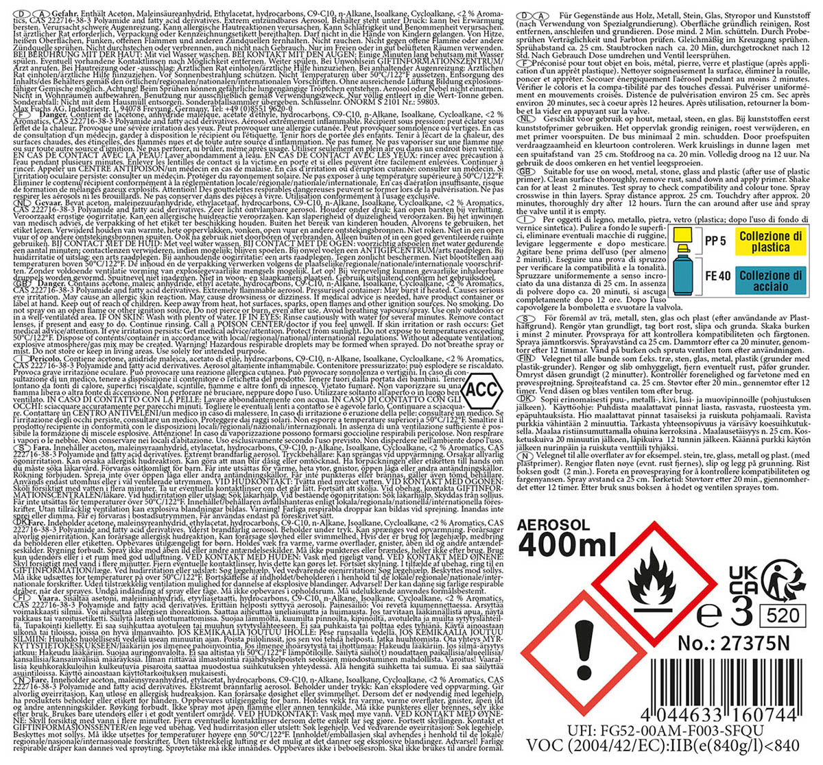 Spray Vopsea Army Portocaliu MFH - Uscare 20 min, Rezistent 80°C