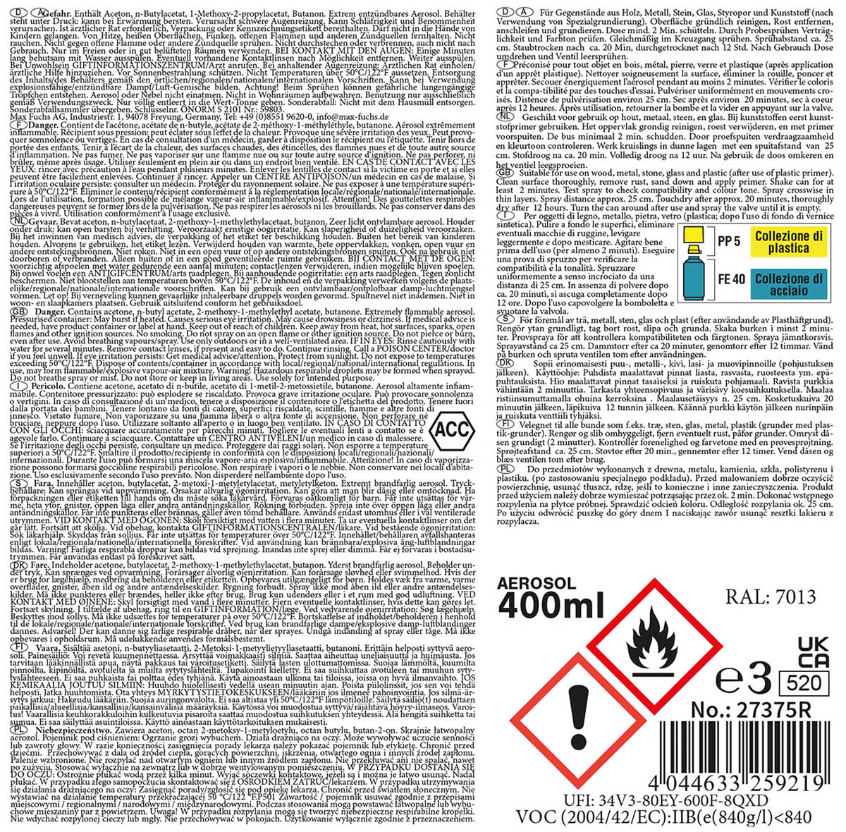 Spray Vopsea Army Ranger Verde OD MFH - Uscare Rapidă 20min, 400ml