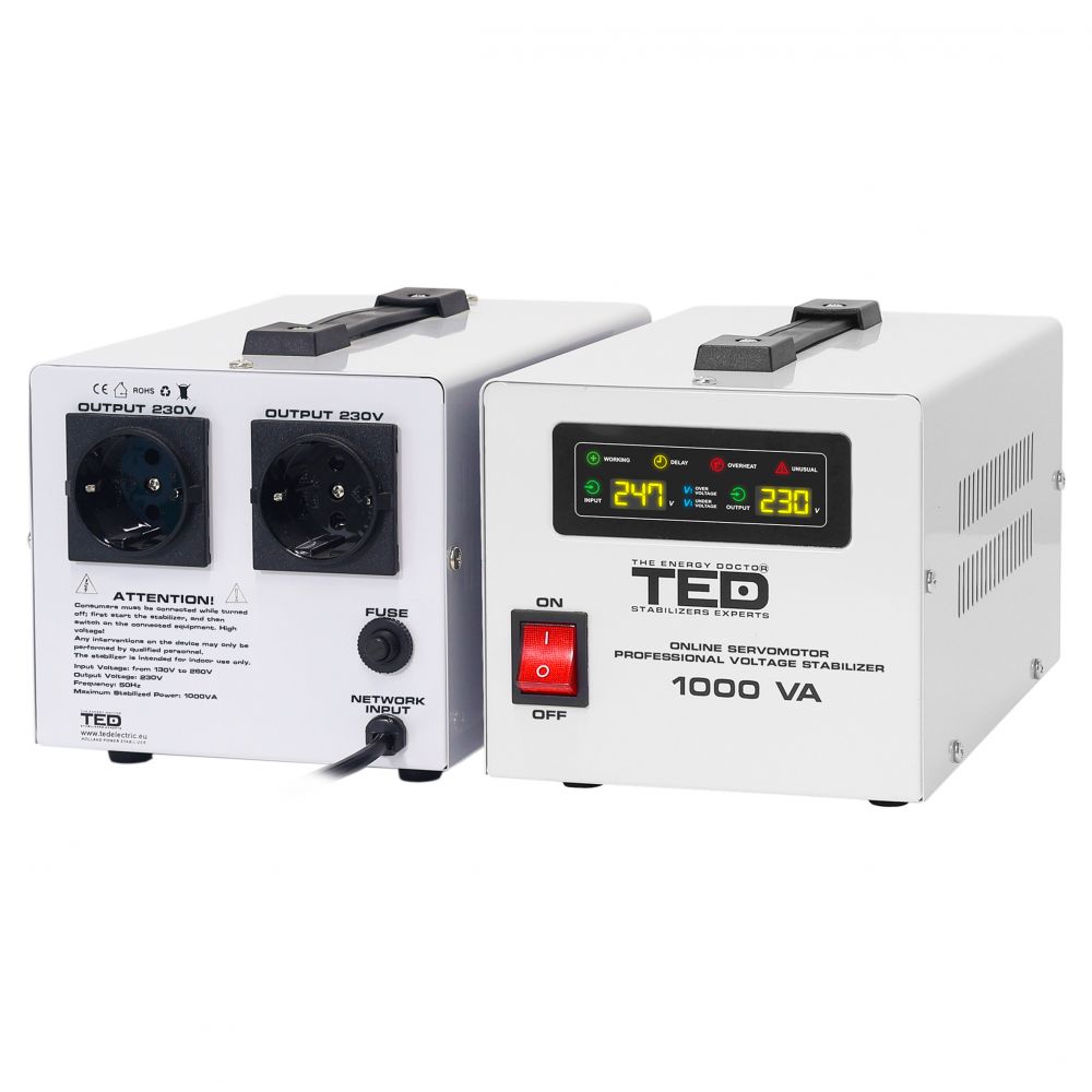 Stabilizator Retea 1000VA AVR LCD TED Electric - Protectie Completa - 10