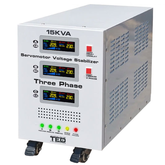 Stabilizator Rețea 15KVA SVC Servomotor Trifazat TED Electric - Protecție Avansată - 2