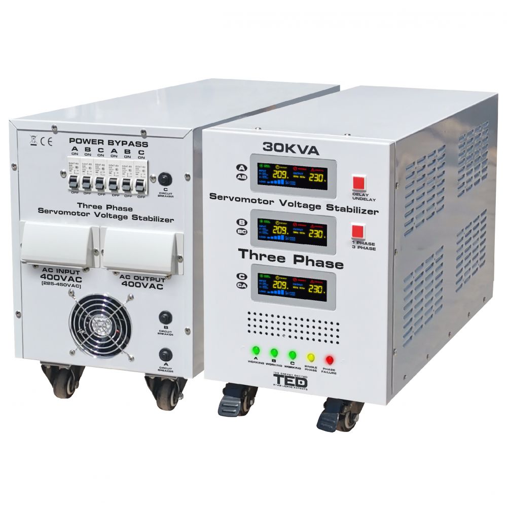 Stabilizator Retea 30kVA SVC Servomotor TED Electric - Trifazat Complet - 3