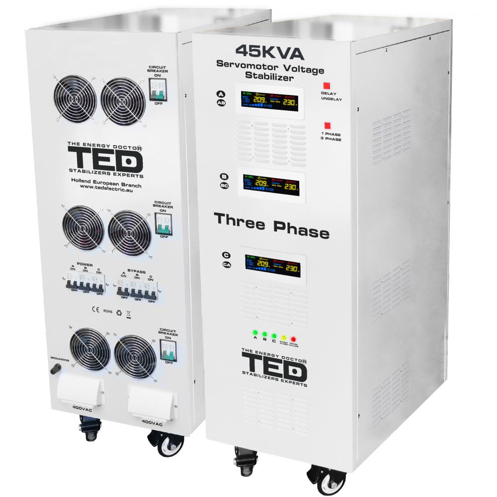 Stabilizator Retea 45kVA SVC Servomotor Trifazat TED Electric - Protectie Avansata - 3