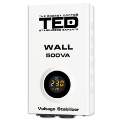 Stabilizator Tensiune 500VA AVR LCD TED Electric - 2 Ieșiri Schuko, Montaj Perete - 2
