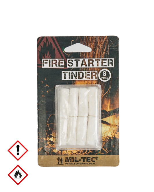Starter de Foc Mil-Tec Tinder – 8 Bucăți, Pungă Etanșă