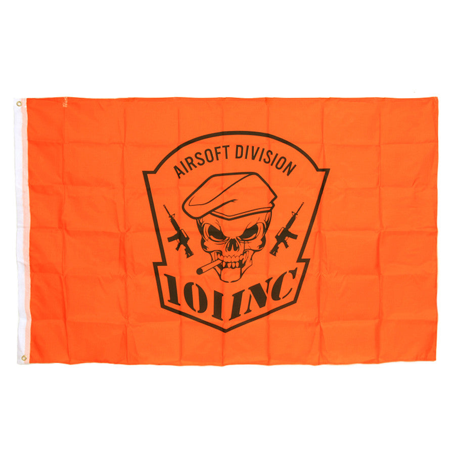 Steag 101 INC skull + sigaar Oranj 101 INC - Exprimă-ți Atitudinea