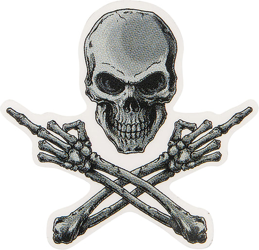 Sticker Mini MIDDLE FINGER SKULL Lethal Threat - Atitudine Moto