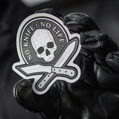 Sticker Reflectorizant M-Tac No Knife-No Life - Negru