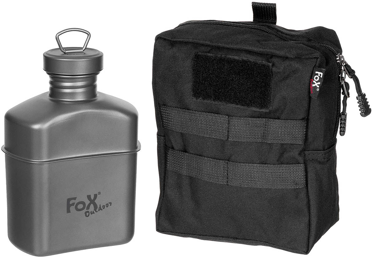 Sticlă de Apă Titan 1L cu Husă FoxOutdoor - Ultraușoară, Prindere Molle