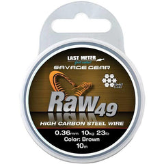 Strună Metalică Fir SAVAGE GEAR RAW49 - 7x7 Neacoperită, Rezistență Maximă
