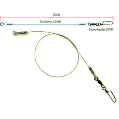 Strună Mono Madcat DAM - Rezistență 36kg, 50cm, Pescuit Răpitori