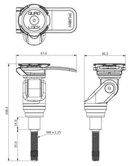 Suport Ghidon Moto Quad Lock PRO - Prindere M8, Aluminiu CNC