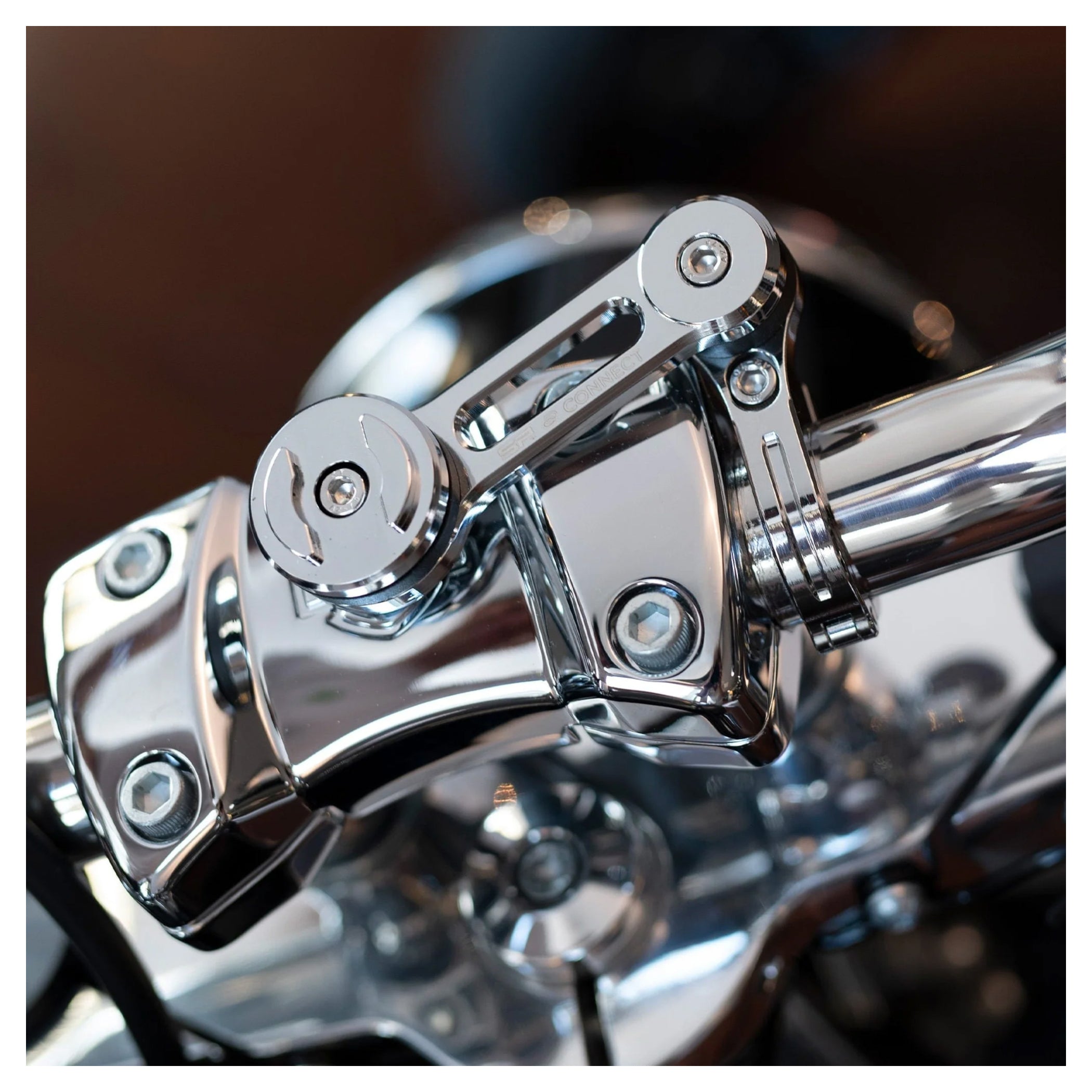 Suport Ghidon Moto SP Connect Moto Mount Pro Chrome - Anti-Vibrații, Aluminiu CNC