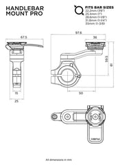 Suport Ghidon Quad Lock Indexkopf Pro - Rotire 360°, Cablu USB