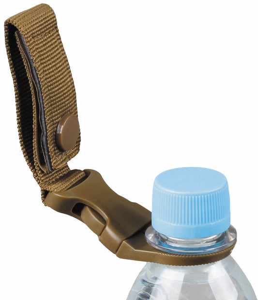 Suport Sticlă MOLLE/Curea Coyote Tan MFH - Sistem Click, Lungime 16 cm