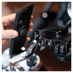 Suport Telefon Moto SP Connect Clutch Mount Pro Chrome - Rotativ, Anti-vibrații
