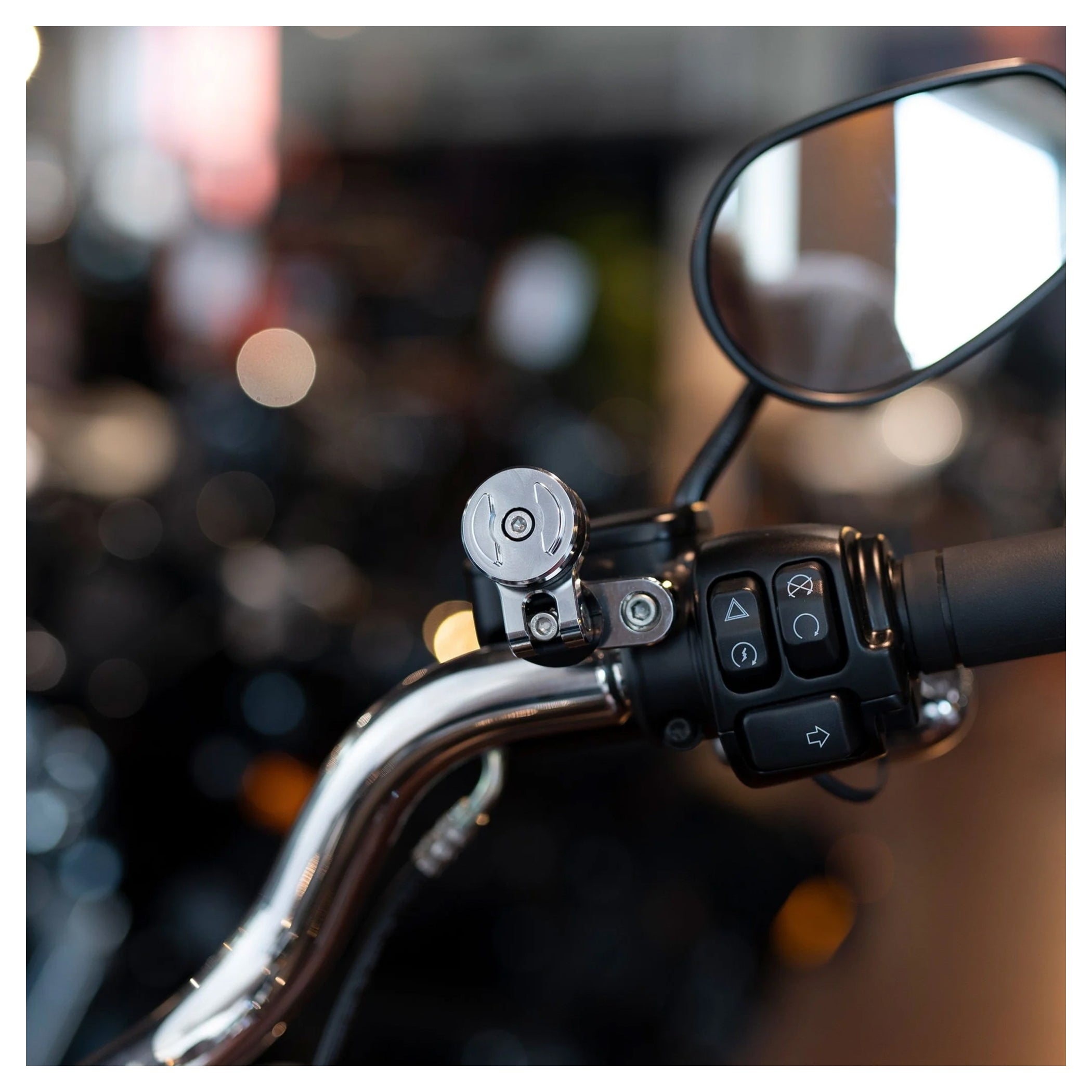 Suport Telefon Moto SP Connect Clutch Mount Pro Chrome - Rotativ, Anti-vibrații