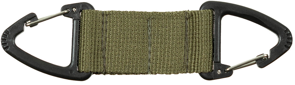 Suport Universal Dublu Verde Oliv MFH - 2 Carabiniere Plastic, Lungime 12cm