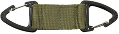 Suport Universal Dublu Verde Oliv MFH - 2 Carabiniere Plastic, Lungime 12cm