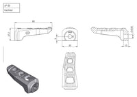 Suporturi Picioare Pasager Touring Sozius Gilles – Aluminiu, Lungime 80 mm - poza 3