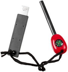 Survival Aprinzător Foc Cu Busolă Negru MFH - Tijă 7cm, Busolă Integrată