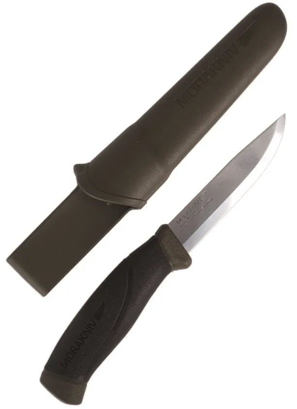 Swedish OD Army Mora Knife – Cuțit Tactic cu Lamă Sandvik și Teacă Polimerică