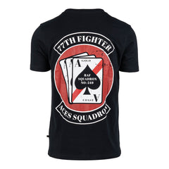 T-shirt 77th Aces Fighter Squadron Negru - Onorează Elita Cerului