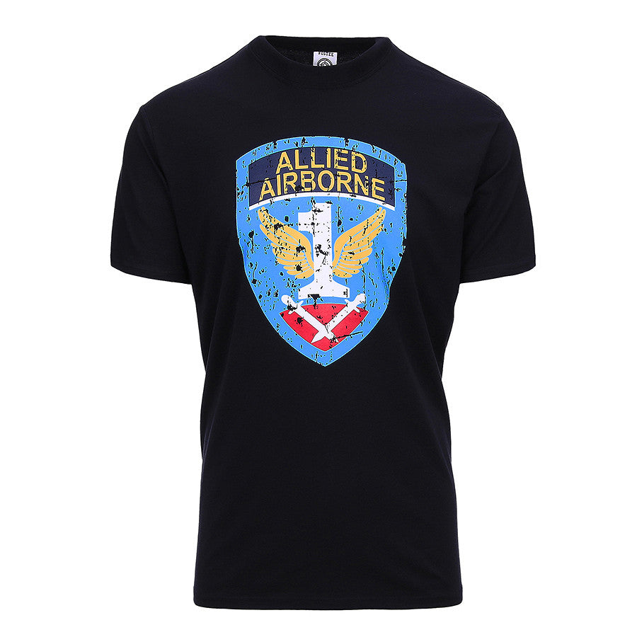 T-shirt Allied Airborne Negru Fostex - Moștenire Eroică și Confort Modern