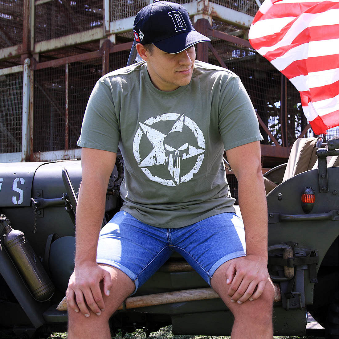T-shirt Allied Star - Punisher Groen Fostex - Confort Tactic Superior