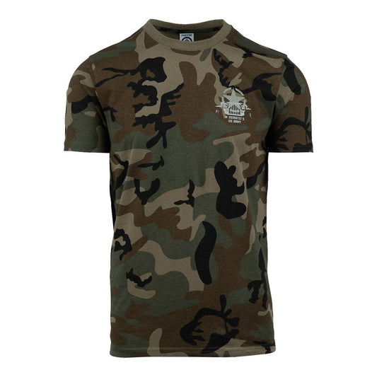 T-shirt Allied Star Willys Camouflage Woodland Fostex - Confort Superior și Stil Iconic