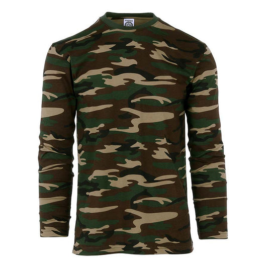 T-shirt cu Mânecă Lungă Tactical Woodland - Performanță Durabilă