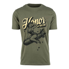 T-shirt Pin-up Honor and Valor Verde - Purtând istoria cu mândrie