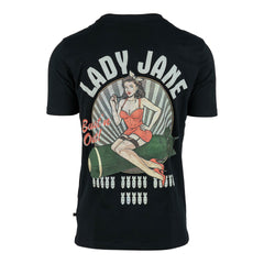 T-shirt Pin-up Lady Jane Negru - Stil Distinctiv și Confort Masculin