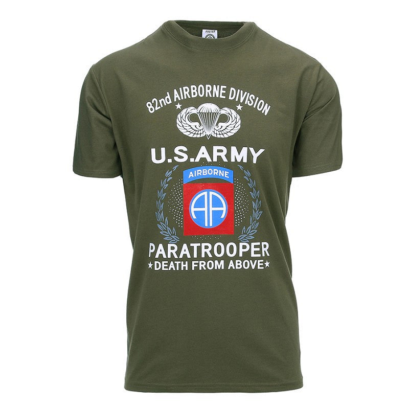 T-shirt U.S. Army Paratrooper 82ND Verde Fostex® - Spirit de Elită