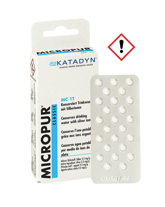 Tablete Conservare Apă Katadyn Micropur Classic MC 1T – Ioni de Argint, 100 Buc.