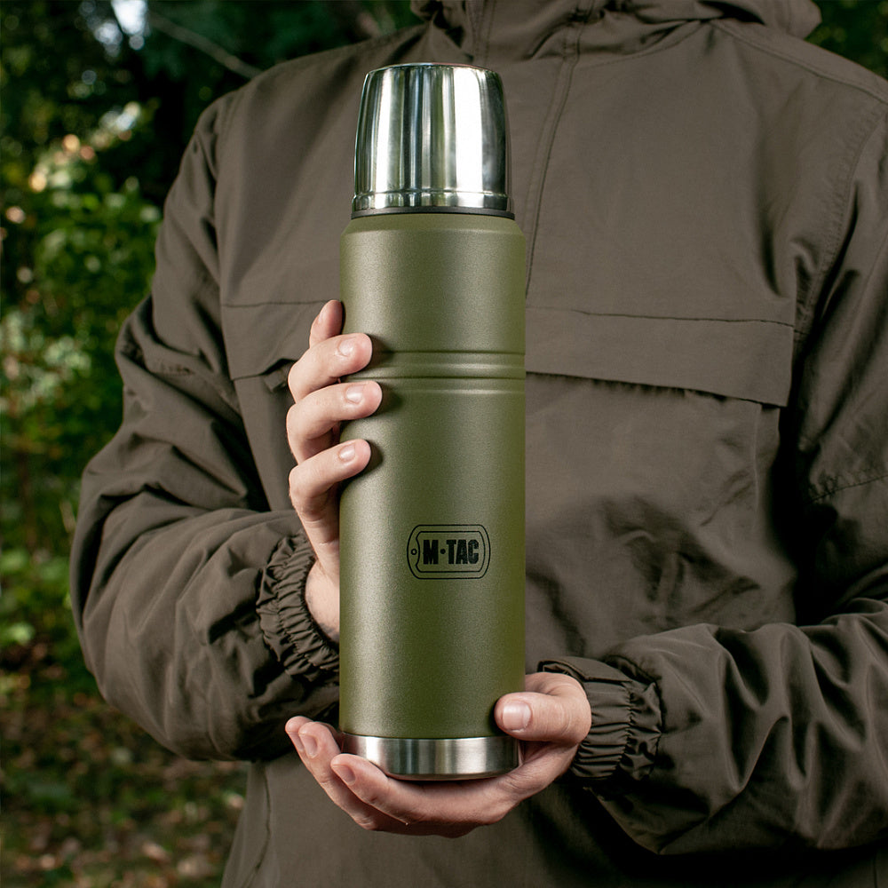 Termos Inox 1000ml M-Tac - Olive, pentru Băuturi Calde și Reci