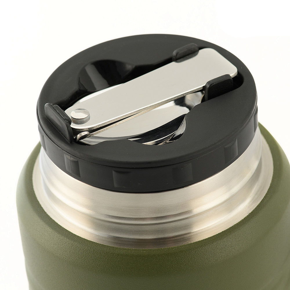 Termos M-Tac 750 ml Inox cu Lingură Pliabilă - Olive