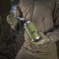 Termos M-Tac 750 ml Inox cu Lingură Pliabilă - Olive