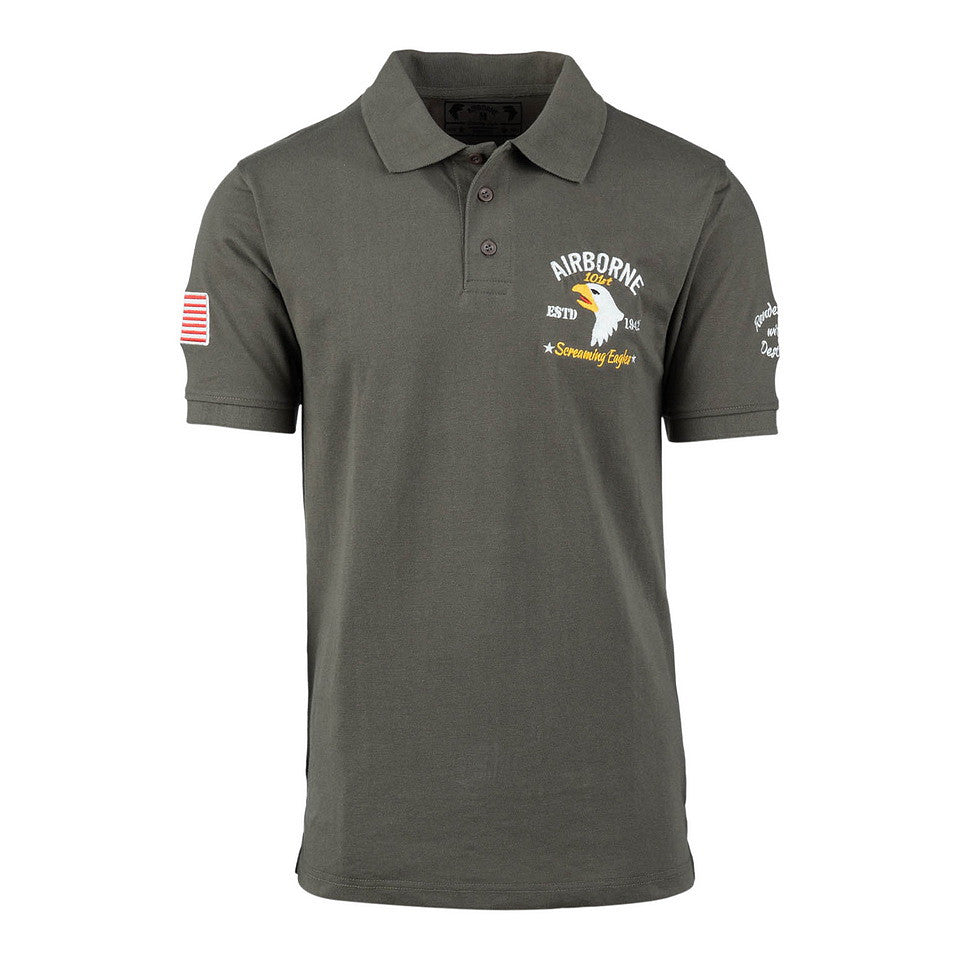 Ticou Polo 101st Airborne 'screaming eagles' Verde - Omagiu Eroilor Aeropurtați