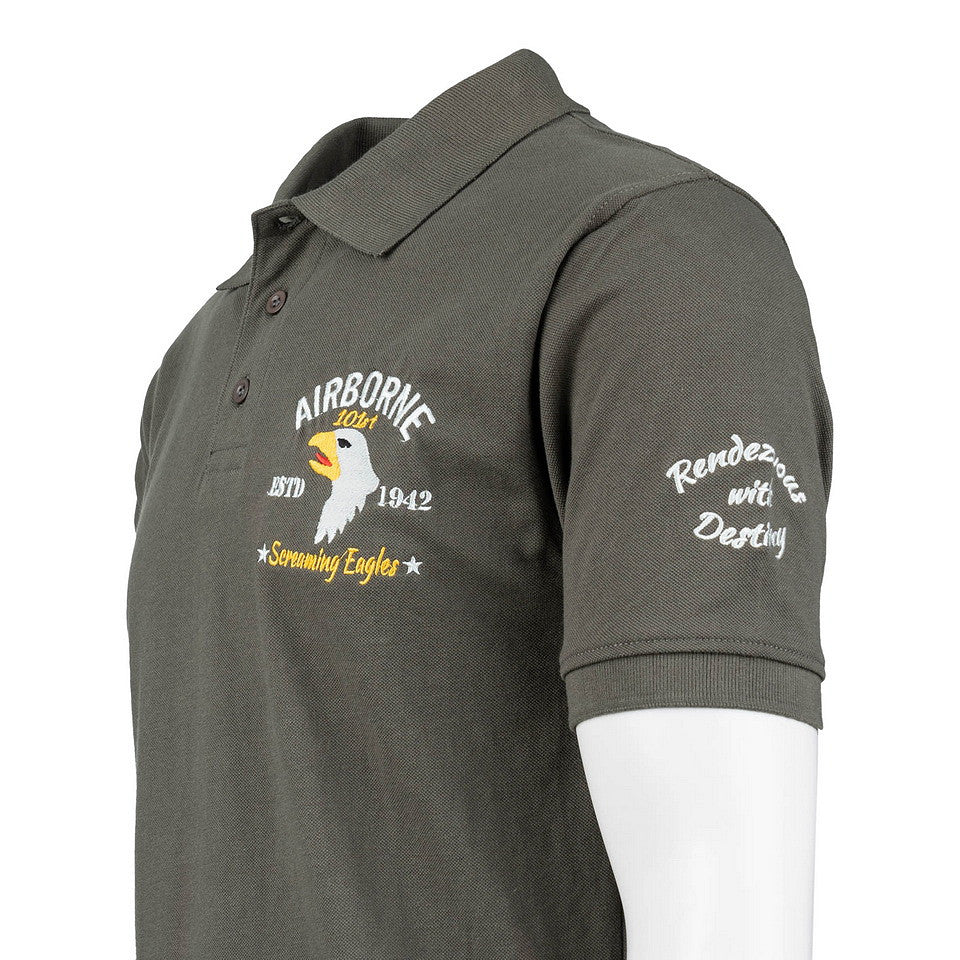 Ticou Polo 101st Airborne 'screaming eagles' Verde - Omagiu Eroilor Aeropurtați