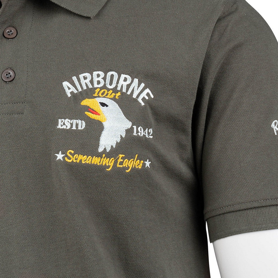 Ticou Polo 101st Airborne 'screaming eagles' Verde - Omagiu Eroilor Aeropurtați